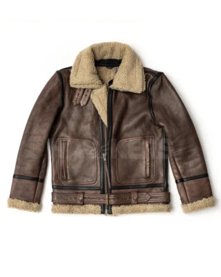 Chaqueta de bombardero de cuero real RAF Aviator B3 para hombre, chaqueta de piloto de la Fuerza Aérea, piel real Foto 1 de 4