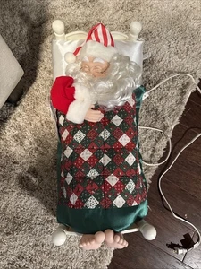 Vintage Telco SLEEPING SANTA animiertes Schnarchen pfeifen im Bett getestet und funktioniert - Bild 1 von 10