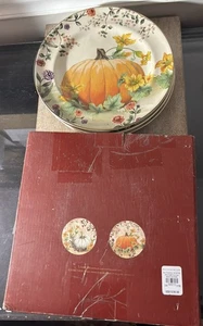 Pottery Barn Botanical Harvest Pumpkin 3er Set Steingut Salatteller Neu - Bild 1 von 5