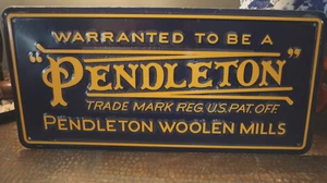 Pendleton Woolen Mills Metall Laden Display Schild 11,5x24" Kunst Handwerk Nähen Dekor NEU - Bild 1 von 6