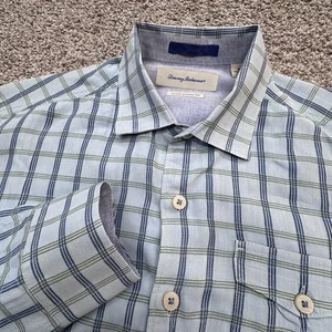 Tommy Bahama Langarm Button Down Gestreiftes Hemd Herren Größe M Blau Leinen - Bild 1 von 7