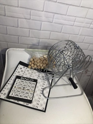 WE Games Deluxe Bingo Game Set- Used- 75 Wood Balls - Image 1 of 4