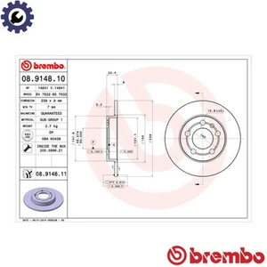 2x BRAKE DISC 08.9148.11 FOR VW GOLF/IV/Van BORA AUDI TT/Roadster A3 SKODA - Picture 1 of 7