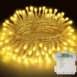 Luci Albero Di Natale a Batteria, 11M 110LED Luci Natalizie Da Esterno Ed Intern - Foto 1 di 12