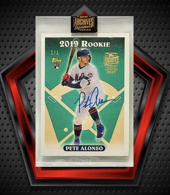 Pete Alonso RC *1/1* Auto 2019 Topps 2021 Archives Signature #330 Mets MLB - Image 1 of 3