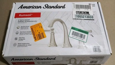 Grifo de baño American Standard Rumson 8" 2 manijas amplio - níquel cepillado Foto 1 de 4