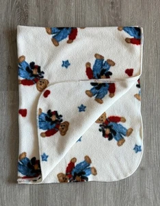 Blue Jean Teddy Fleece Baby Blanket FLAWS READ Hearts Stars 31x42 Welcome World - Picture 1 of 9