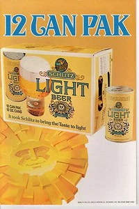 Schlitz Light Beer Staffelei Pappschild 1976 - Bild 1 von 3