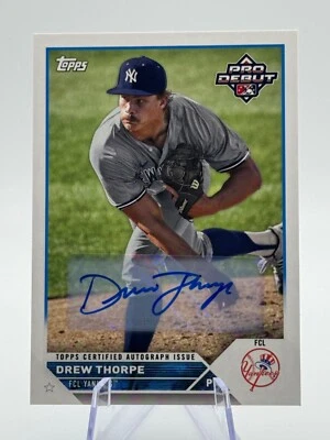 2023 Topps Pro Debut Autographs #PD-104 DREW THORPE (AU) - Image 1 of 2