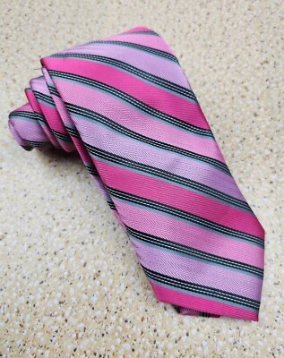 Corbata clásica Nicole Miller New York para hombre poliéster tonos de rosa Foto 1 de 4