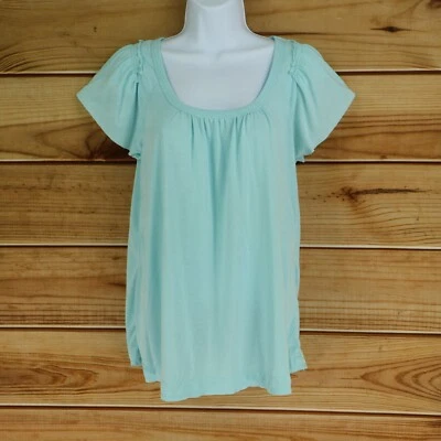 Axcess Liz Claiborne блузка рубашка женщин S светло-синий квадратный вырез трепетать рукав - Изображение 1 из 4