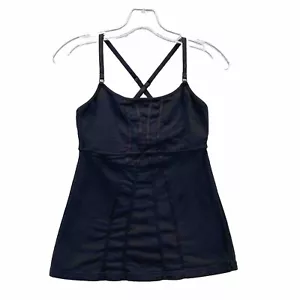 Lululemon Ariel Tank Top 4 Black Built In Bra Atheisure Workout Running Women - Picture 1 of 6