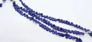 8" Strand Natural Lapis Lazuli 6-7mm Heart Shape Faceted Cut Loose Gemstone Bead - Picture 1 of 5