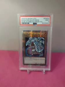 Yugioh 2023 Blue-Eyes White Dragon LC01-EN004 QCSE Attribute Error Italian PSA 9 - Picture 1 of 2