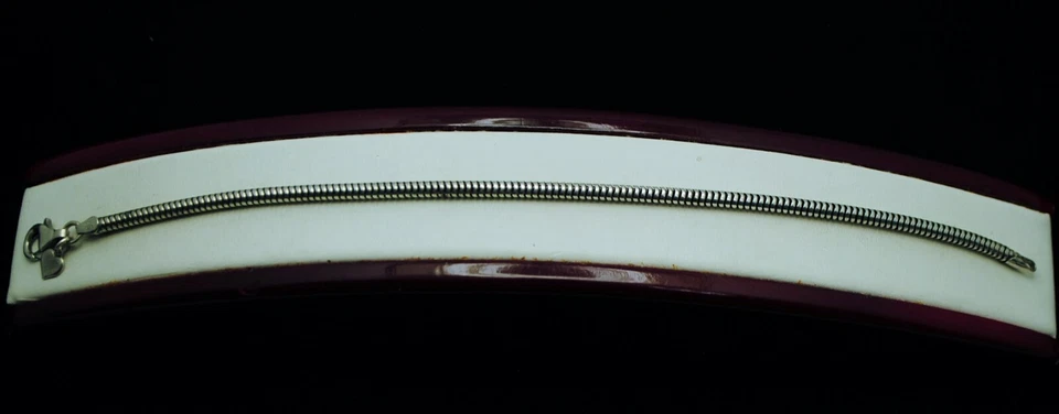 PULSERA CADENA OMEGA PLATA ESTERLINA 8.0" #F093 Foto 1 de 4