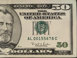 Series 1996 $50 Fifty Dollar Bill Fancy Serial Number Trailing 4 Digit Ladder - Picture 1 of 3