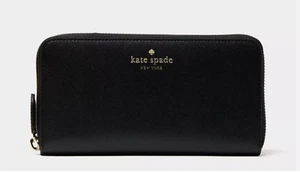 Kate Spade Brynn Large Continental Zip Around Wallet Saffiano Leather Black - Picture 1 of 5
