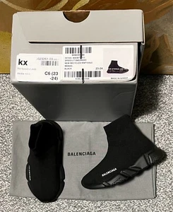 BALENCIAGA UNISEX KIDS SPEED TRAINERS IN BLACK SIZE EUR 23 - 24 / UK 6 *RRP £350 - Picture 1 of 4