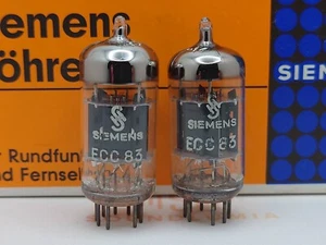 Siemens ECC83 12AX7 Short Plates O-getter Matched Pair - Munich 1960 - Near NOS - Picture 1 of 8