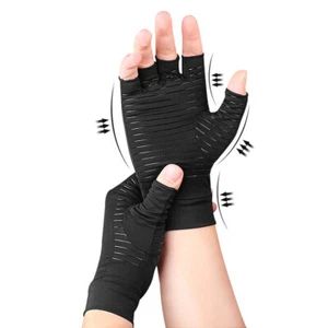 1 Paio Guanti a Compressione Anti Artrite Senza Dita Supporto Mani Sollievo Dolore - Foto 1 di 4