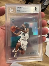 TONY PARKER 2003-04 FLEER E-X ESSENTIAL CREDENTIALS NOW #49 BGS 9