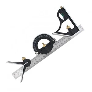12" Combination Protractor Tri- Square Angle Ruler Machinist Measuring Tool Set - Picture 1 of 12