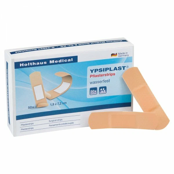 HOLTHAUS MEDICAL YPSIPLAST Pflasterstrips 2,5 x 7,2 cm HOLTHAUS wasserfest 50 Stück