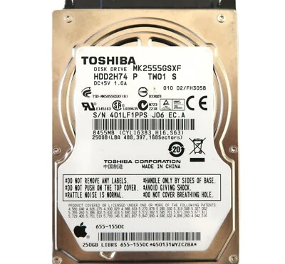 Toshiba MK2555GSXF (HDD2H74 P TW01 S) 010 D2/FH305B 655-1550C 2.5" 250gb Sata - Image 1 of 3