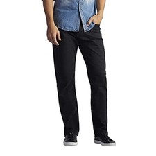 Lee Men's and Big Men's Extreme Motion Straight Fit Tapered Leg Jeans Black Size