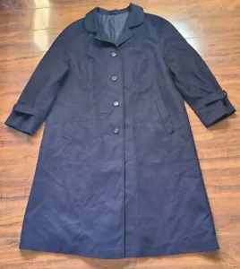 Ravens Wool Winter Coat Women's Navy Blue Jacket Size 23 Made In Germany - Picture 1 of 8