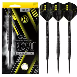 Harrows NX90 Black - Steel Tip Darts - 90% Tungsten - 21g - Picture 1 of 5