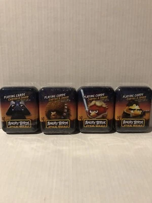 4-Angry Birds Star Wars playing cards deck in tin case game Luke Skywalker A-9 - Image 1 of 4