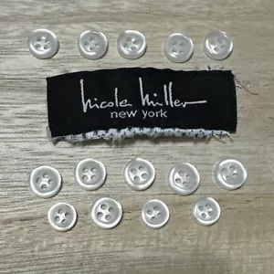 Set of 14 White 4-Hole Replacement Buttons for a Nicole Miller LS Shirt - Picture 1 of 7