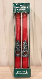 Vintage Weihnachtsbaum 10" Kerzen konisch rot Robert Alan Holiday Neu im Karton - Bild 1 von 4