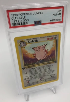 1999 POKEMON JUNGLE Trading Card CLEFABLE #17/64 1ST EDITION graded PSA NM-MT 8 - Image 1 of 4