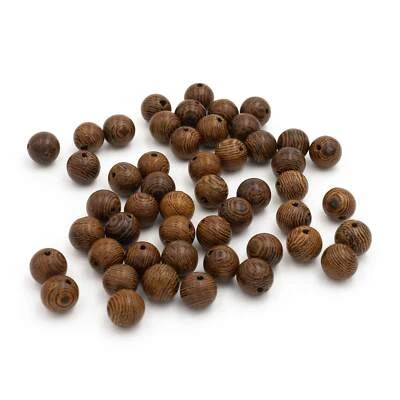 Vintageparts Holzperlen aus Wengéholz 8,5 mm 50 Stück - Bild 1 von 4