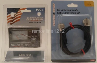 Astatic 302-01637 (PDC1) CB Radio SWR/RF Test Meter w/ 3' RG-58AU Jumper Cable - Image 1 of 4