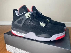 NEW Nike Air Jordan 4 BRED Black Red Cement 308497 089 8.5 2012 Box Receipt IV - Picture 1 of 11
