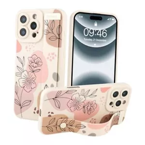 for Silicone Phone Case with Strap for Women Girls Cute iPhone 16 Pro Max Beige - Picture 1 of 7