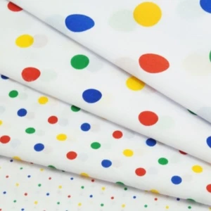 Polycotton Fabric Polka Dots Spots Dotty Multi Craft Dress Costume Spot Spotty - Picture 1 of 5