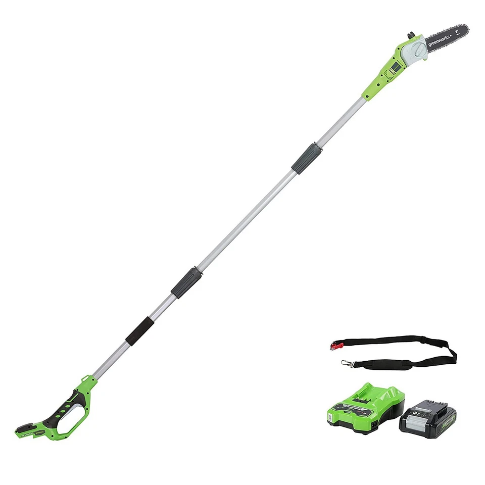 24V Akku Hochentaster 20cm Greenworks G24PS20K2 mit 2Ah Batterie und Ladegerät