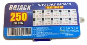 BOJACK 10 Values 250 Piece Transistor Kit in Plastic Case New - Picture 1 of 4