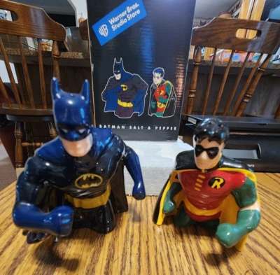 Salero y pimentero Batman and Robin 2000 vintage en caja Foto 1 de 4