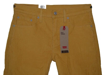 $69.50 LEVI'S 502 TAPER CORDS COOL YELLOW CORDUROY STRETCH PANTS W29 L32 - Image 1 of 4