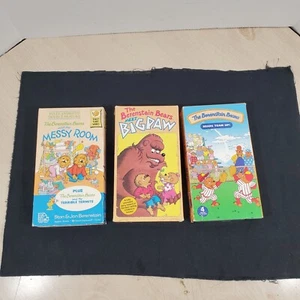 Lot of 3 Vintage The Berenstain Bears VHS Tape Messy Room Bear Team Up Big Paw - Picture 1 of 8