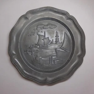 Teller Plate Zinn Meer Segelboot Monte Carlo Vintage Art Déco Monaco N7329 - Imagen 1 de 12