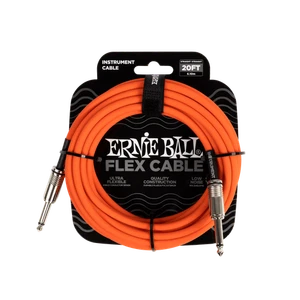 Ernie Ball P06421 Flex Instrumentenkabel gerade 20 Fuß orange - Bild 1 von 1