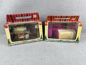 House Furniture For Little Dolls Kitchen & Bedroom PlaySets Homemaking 1960s - Picture 1 of 17