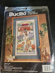 BUCILLA  Counted Cross Stitch Kit 40632 NOAH'S ARK 10x18 1992 Sealed - Picture 1 of 3