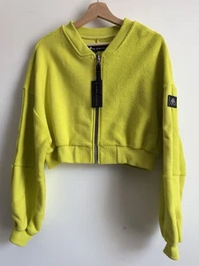 MOOSE KNUCKLES VISTA BOMBER LIME SWEATER WOMAN JACKET SIZE S NWT - Picture 1 of 10